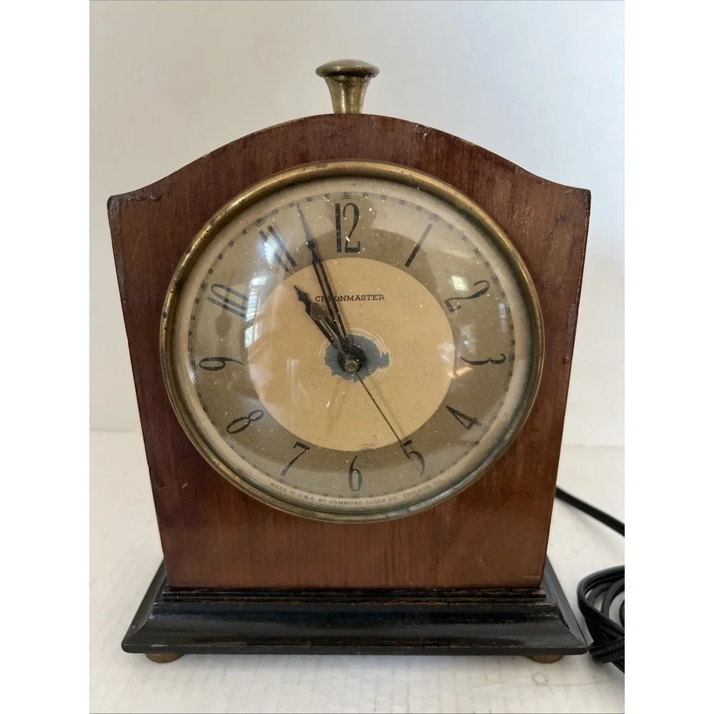 Chronmaster-Masterchron - Mahogany Electric Mantle Clock USA Not working
